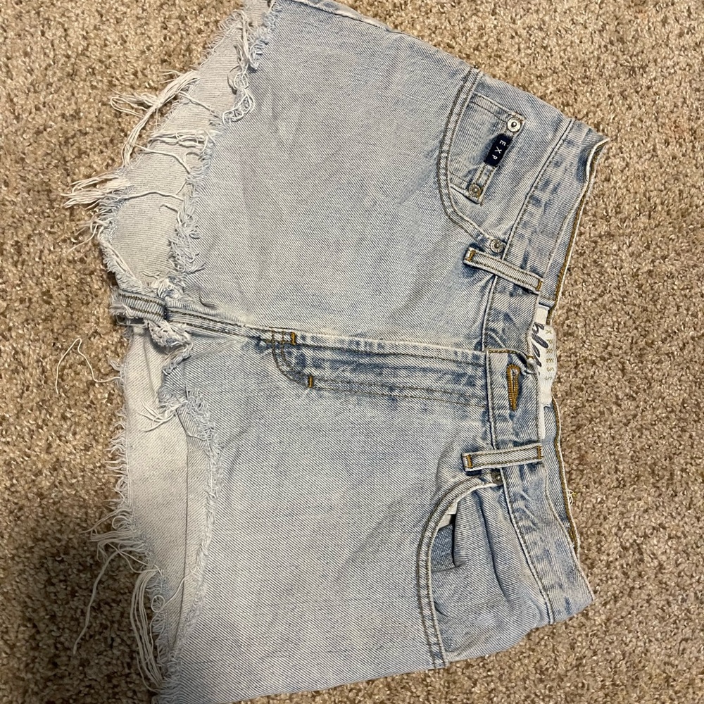 Express Jean distress shorts